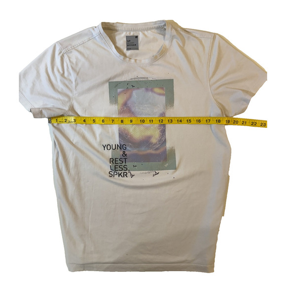 Spykar Shirt Mens Medium Young Restless Graphic Tee Modern Casual Streetwear - Picture 4 of 5